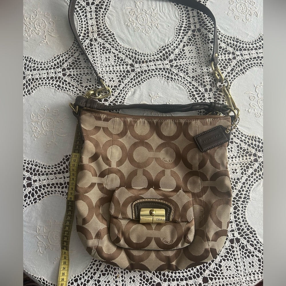 Coach Tan and Brown Patterned bag